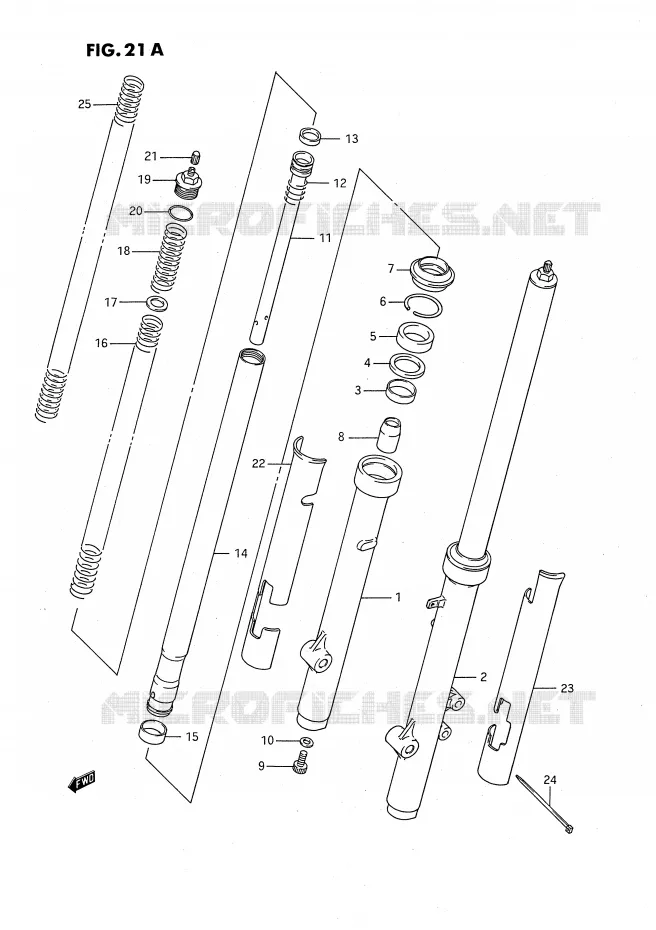 VOORVORK (MODELE K) Suzuki MOTO 80 RM 1987  RM80H(E24)