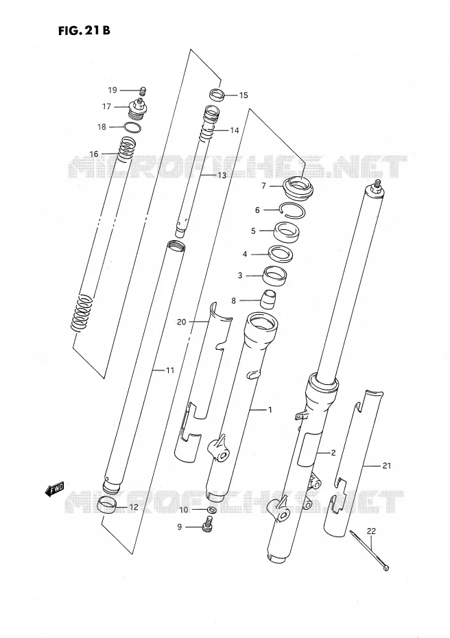 VOORVORK (MODELE L/M/N/P/R) Suzuki MOTO 80 RM 1991  RM80M(E24)