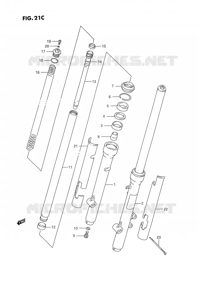 VOORVORK (MODELE S) Suzuki MOTO 80 RM 1995  RM80S(E24)