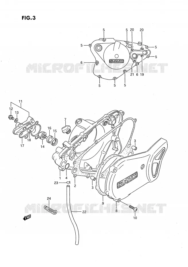 WATER POMPHUIS (MODELE G/H) Suzuki MOTO 80 RM 1990  RM80L(E24)