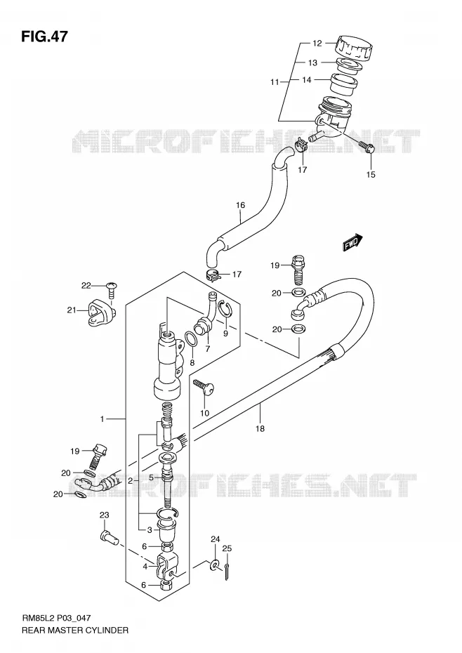 ACHTER hoofdremcilinder (RM85L2 P03) Suzuki MOTO 85 RM 2012  RM85LL2(P03)