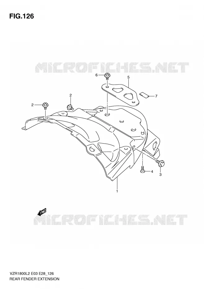 ACHTERSPATBORD Suzuki MOTO 1800 INTRUDER 2012  VZR1800ZL2(E03)