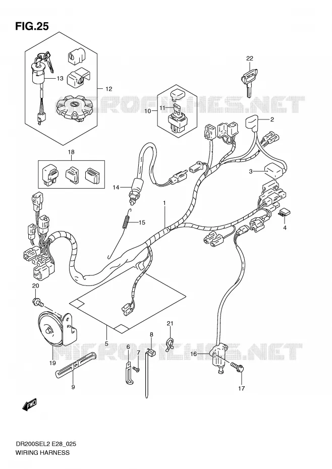 BEDRADING Suzuki MOTO 200 DR 2012  DR200SEL2(E28)