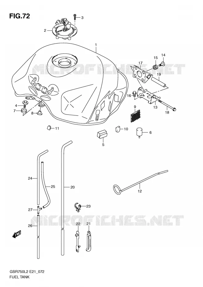 BENZINETANK (GSR750AL2 E24) Suzuki MOTO 750 GSR 2012  GSR750AL2(E21)