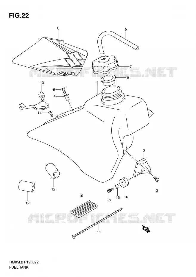 BENZINETANK Suzuki MOTO 85 RM 2012  RM85L2(P19)