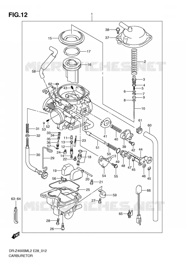 CARBURATOR Suzuki MOTO 400 DR-Z 2012  DR-Z400SML2(E28)