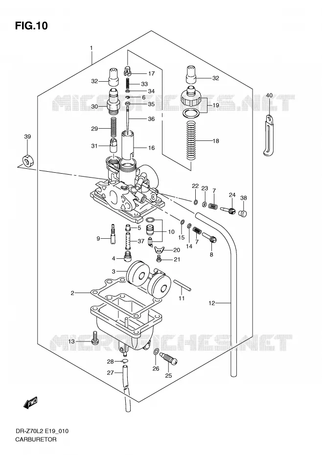 CARBURATOR Suzuki MOTO 70 DR-Z 2012  DR-Z70L2(E19)