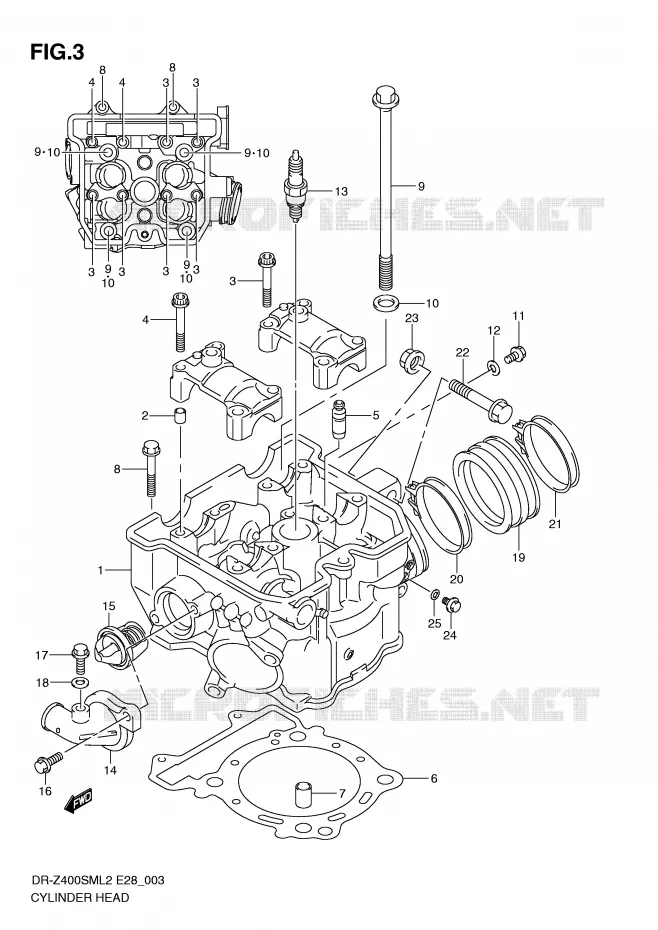 CILINDERKOP Suzuki MOTO 400 DR-Z 2012  DR-Z400SML2(E28)