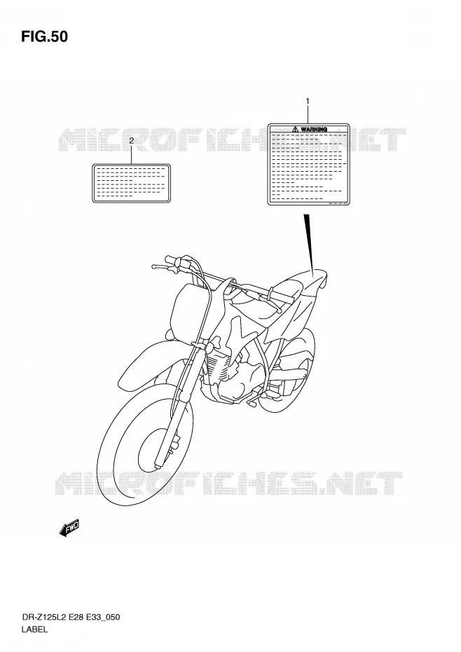 ETIKET (DR-Z125L2 E33) Suzuki MOTO 125 DR-Z 2012  DR-Z125L2(E28)