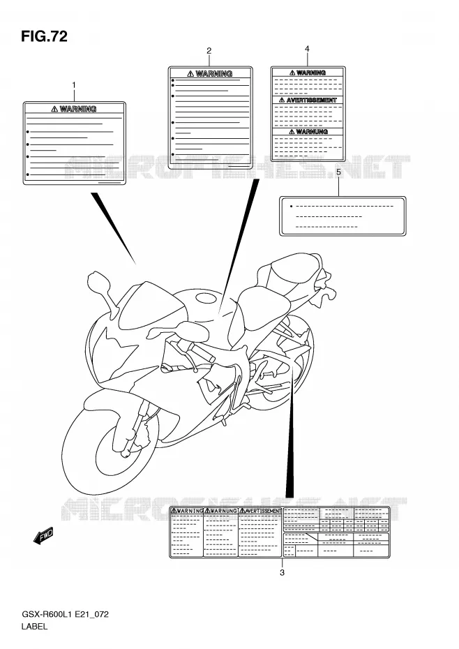 ETIKET (GSX-R600L1 E24) Suzuki MOTO 600 GSX-R 2011  GSX-R600L1(E21)