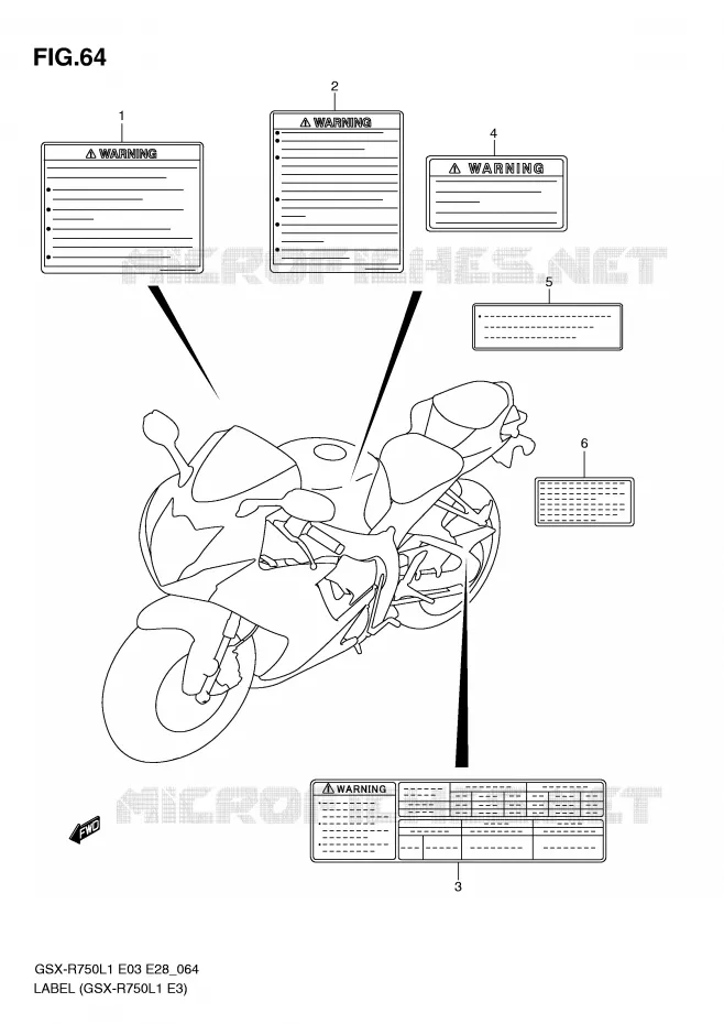 ETIKET (GSX-R750L1 E3) Suzuki MOTO 750 GSX-R 2011  GSX-R750L1(E3)