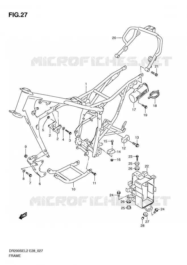 FRAME Suzuki MOTO 200 DR 2012  DR200SEL2(E28)