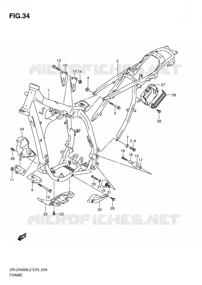 FRAME Suzuki MOTO 400 DR-Z 2012  DR-Z400SL2(E24)