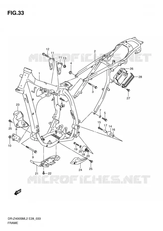 FRAME Suzuki MOTO 400 DR-Z 2012  DR-Z400SML2(E28)