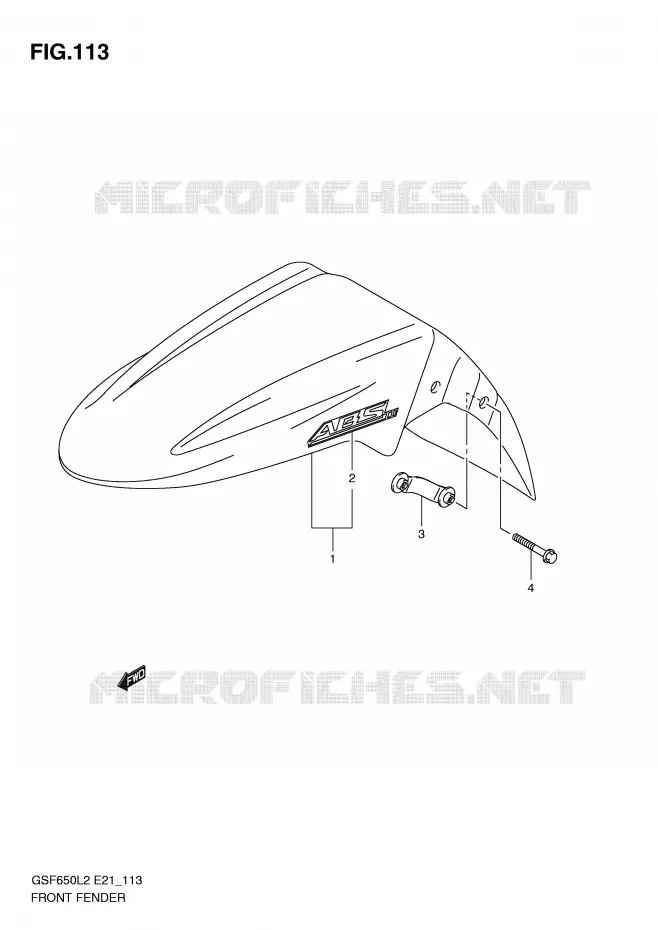 FRONT FENDER (GSF650AL2 E21) Suzuki MOTO 650 BANDIT 2016  GSF650SAL2(E21)