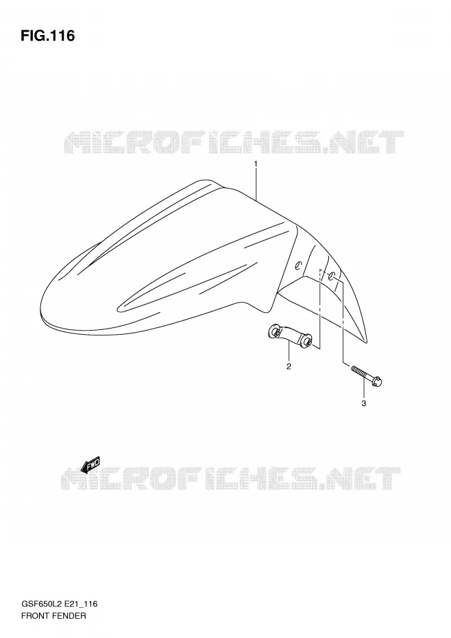 FRONT FENDER (GSF650SUL2 E21) Suzuki MOTO 650 BANDIT 2015  GSF650SAL2(E21)