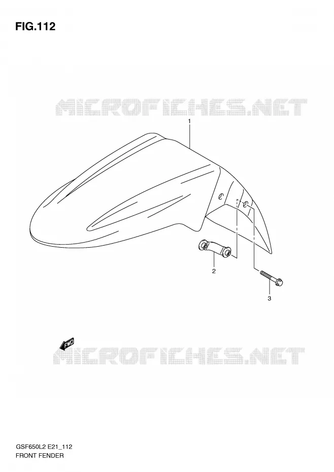 FRONT FENDER (GSF650UL2 E21) Suzuki MOTO 650 BANDIT 2012  GSF650UA L2