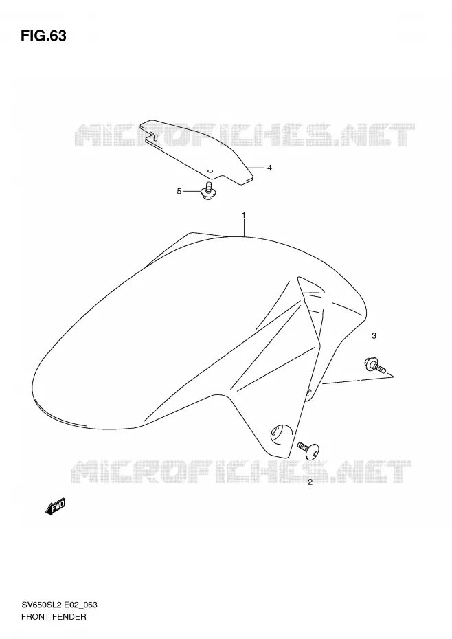 FRONT FENDER (SV650SUL2 E24) Suzuki MOTO 650 SV 2012  SV650SL2(E02)