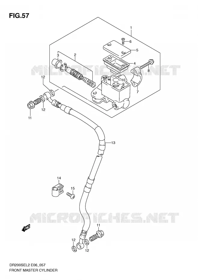 FRONT HOOFDREMCILINDER (DR200SEL2 E06) Suzuki MOTO 200 DR 2012  DR200SEL2(E06)