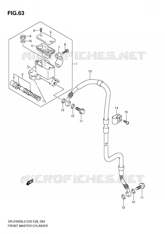 FRONT HOOFDREMCILINDER Suzuki MOTO 400 DR-Z 2012  DR-Z400SL2(E03)