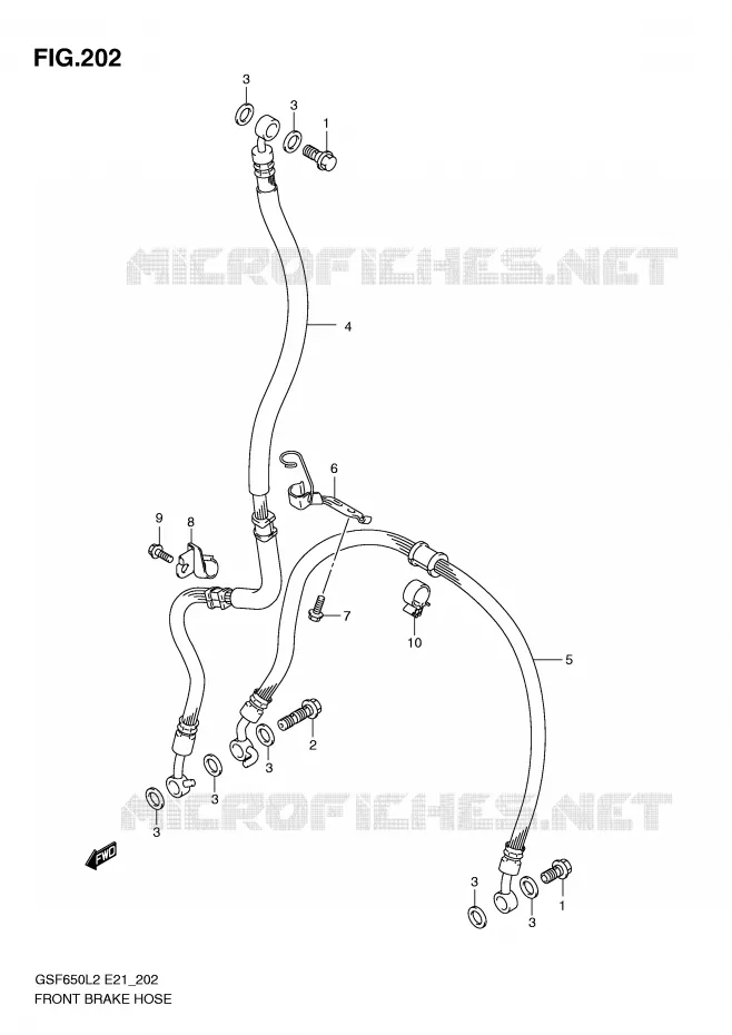 FRONT REMSLANG (GSF650SUL2 E21) Suzuki MOTO 650 BANDIT 2015  GSF650SAL2(E21)