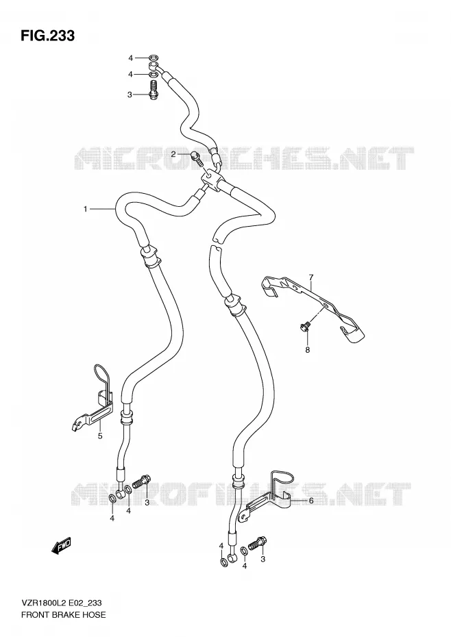 FRONT REMSLANG Suzuki MOTO 1800 INTRUDER 2012  VZR1800ZL2(E02)