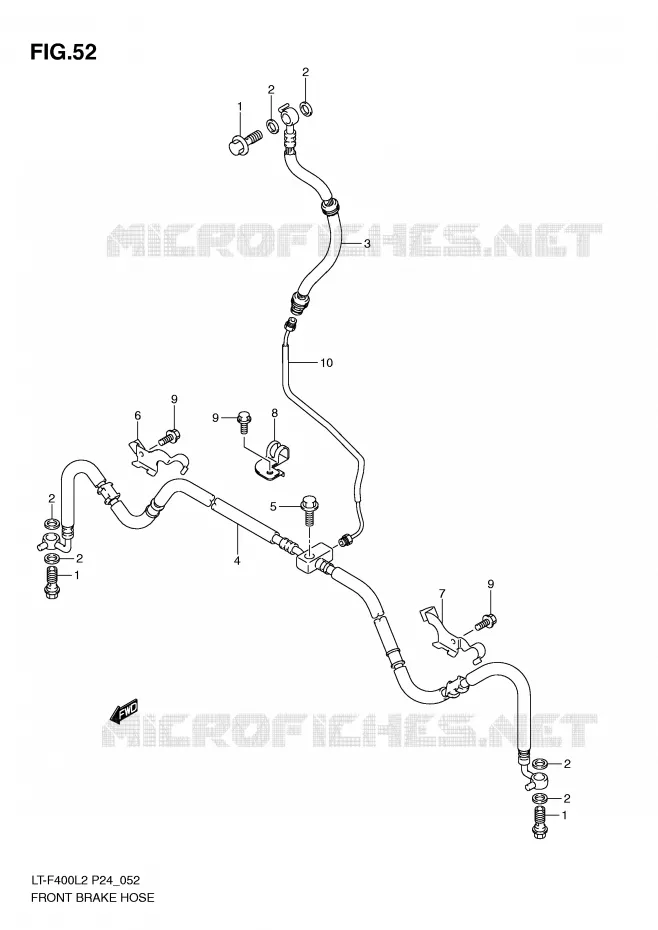 FRONT REMSLANG Suzuki QUAD 400 KINGQUAD 2012  LT-F400L2(P24)