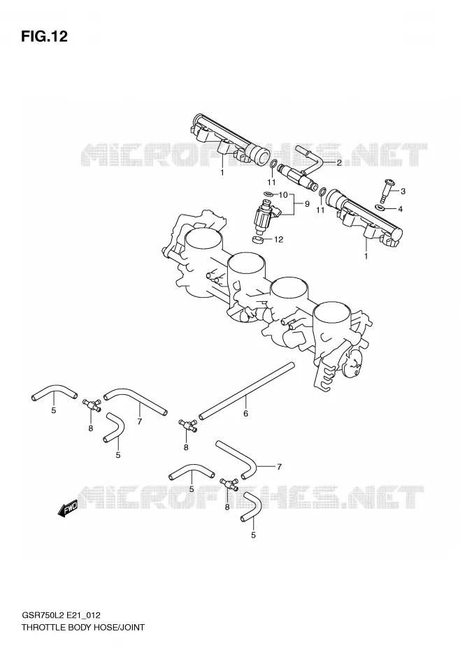 GASKLEPHUIS SLANG / JOINT Suzuki MOTO 750 GSR 2012  GSR750L2(E21)