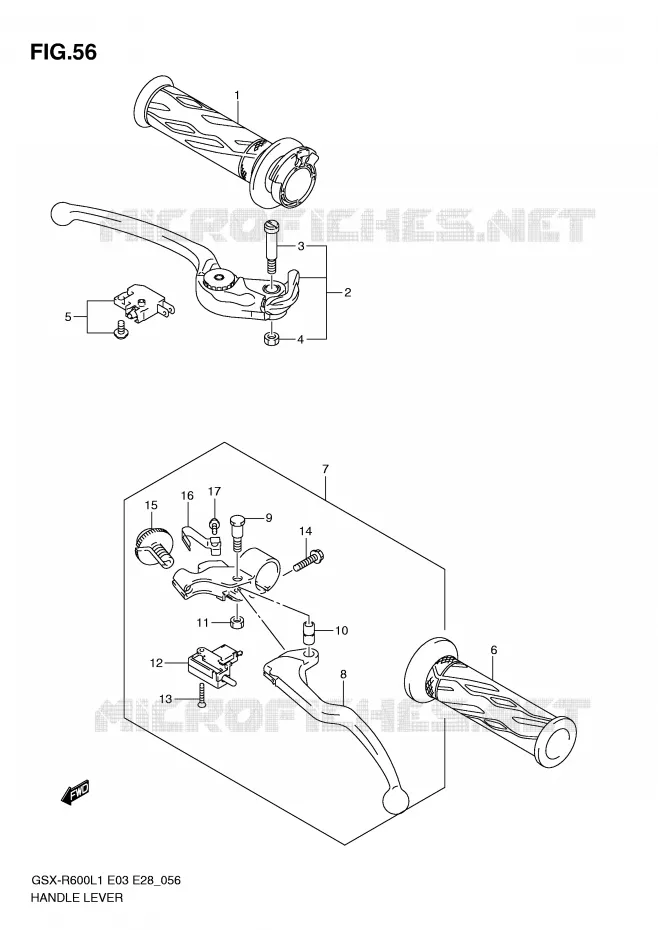 HANDGRIPS - LEVERS Suzuki MOTO 600 GSX-R 2011  GSX-R600L1(E3)
