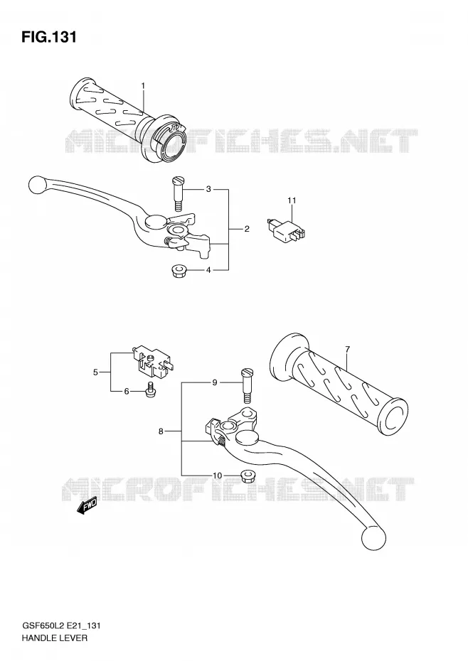 HEFBOMEN - HANDGRIPS (GSF650SL2 E21) Suzuki MOTO 650 BANDIT 2012  GSF650SUAL2(E21)