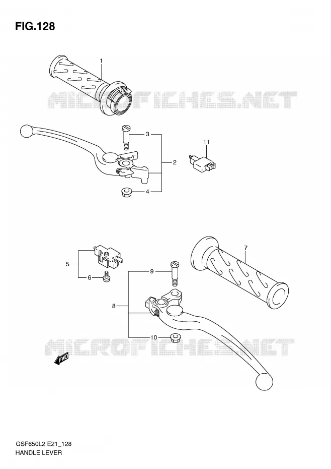 HEFBOMEN - HANDGRIPS (GSF650UL2 E21) Suzuki MOTO 650 BANDIT 2012  GSF650UAL2(E21)