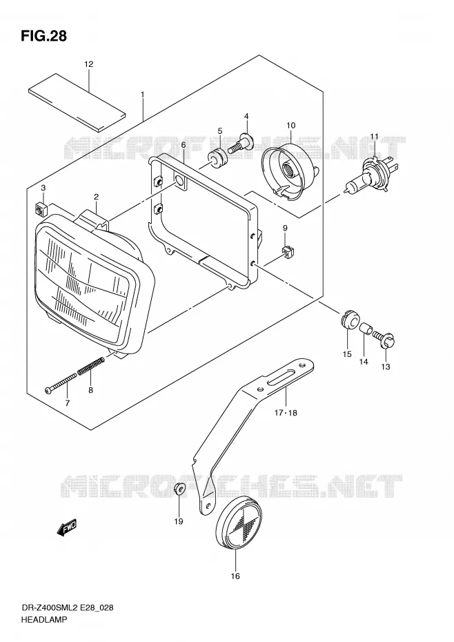 KOPLAMP Suzuki MOTO 400 DR-Z 2012  DR-Z400SML2(E28)