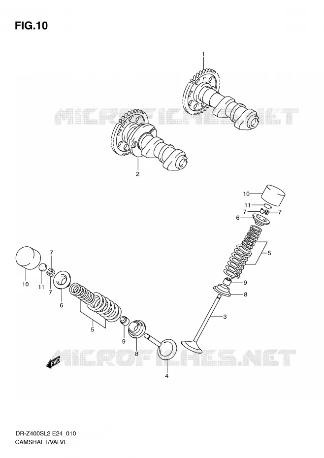 NOKKENAS - VALVES Suzuki MOTO 400 DR-Z 2012  DR-Z400SL2(E24)