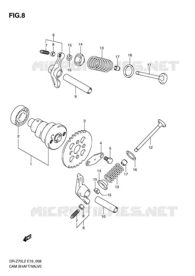 NOKKENAS - VALVES Suzuki MOTO 70 DR-Z 2012  DR-Z70L2(E19)