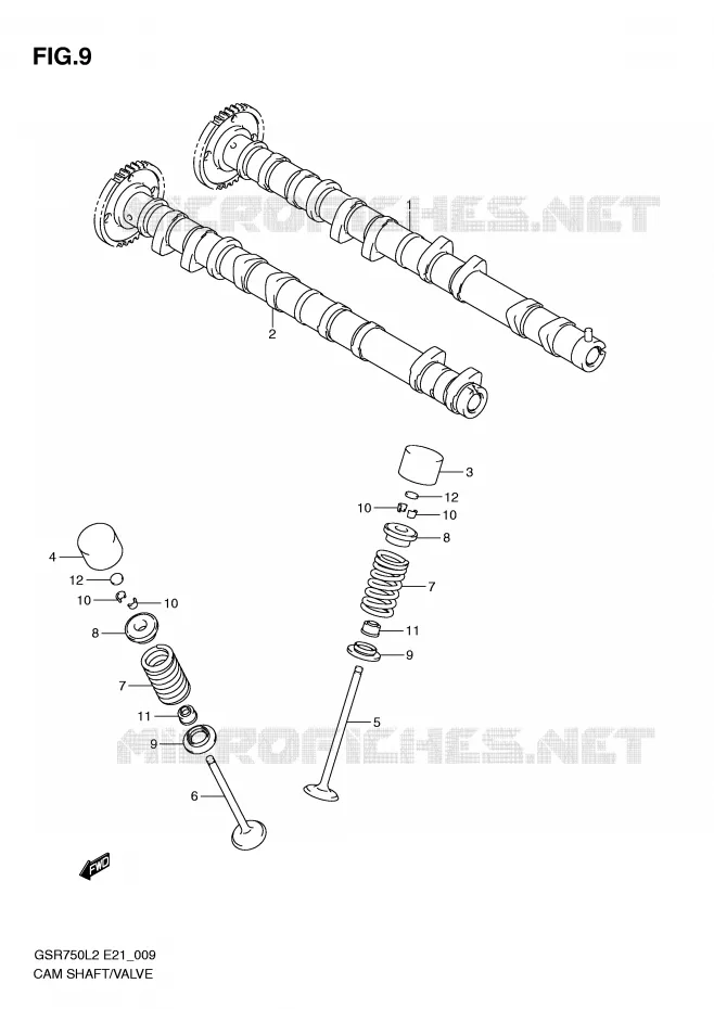 NOKKENAS - VALVES Suzuki MOTO 750 GSR 2012  GSR750L2(E21)