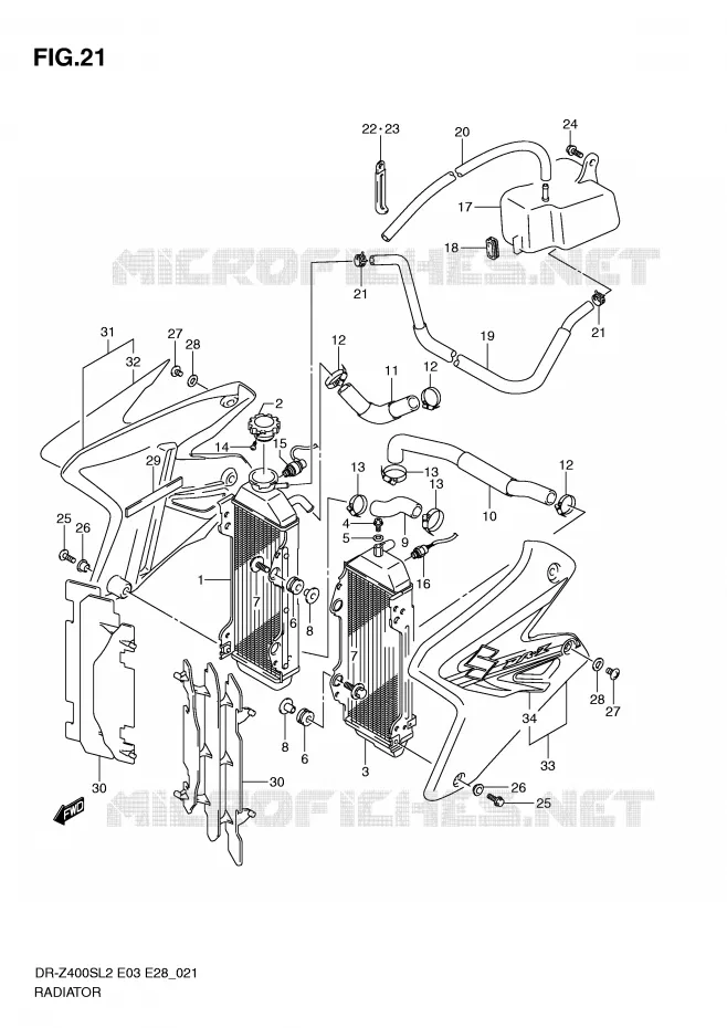 RADIATOR Suzuki MOTO 400 DR-Z 2012  DR-Z400SL2(E03)