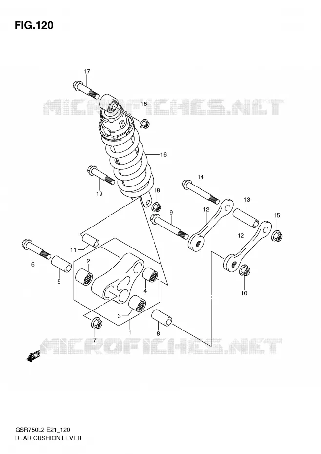 SCHOKBREKER AANEENSCHAKELING (GSR750L2 E21) Suzuki MOTO 750 GSR 2012  GSR750L2(E21)