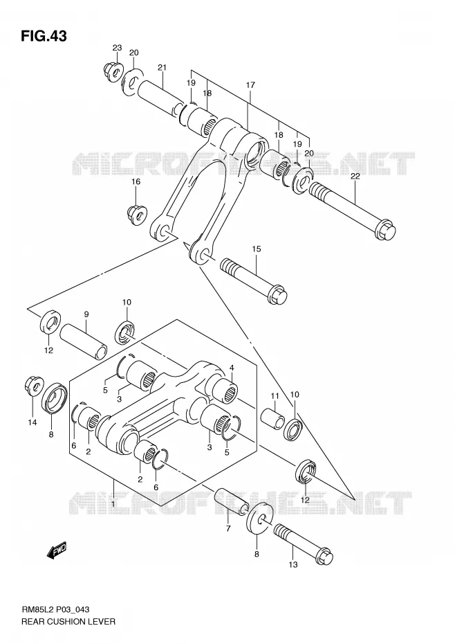 SCHOKBREKER AANEENSCHAKELING Suzuki MOTO 85 RM 2012  RM85L2(P03)