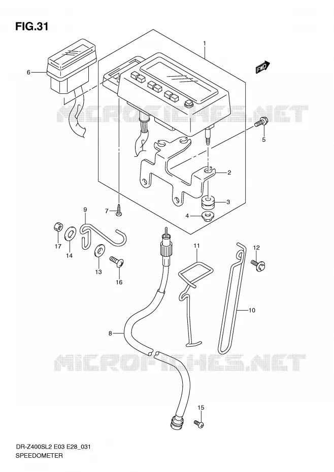 SNELHEIDSMETER (DR-Z400SL2 E33) Suzuki MOTO 400 DR-Z 2012  DR-Z400SL2(E03)