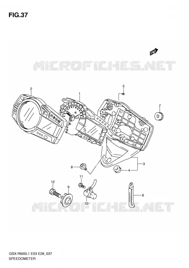 SNELHEIDSMETER (GSX-R600L1 E33) Suzuki MOTO 600 GSX-R 2011  GSX-R600L1(E3)