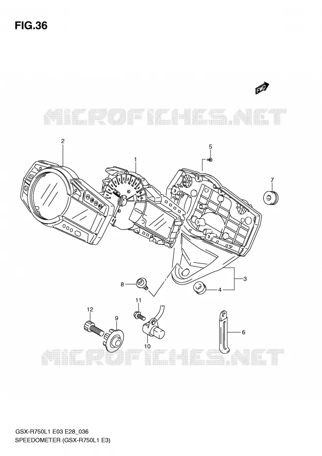 SNELHEIDSMETER (GSX-R750L1 E3) Suzuki MOTO 750 GSX-R 2011  GSX-R750L1(E3)
