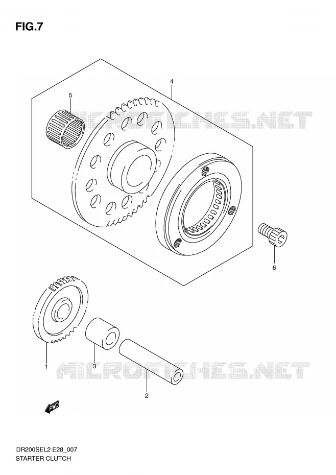 STARTMOTOR CLUTCH Suzuki MOTO 200 DR 2012  DR200SEL2(E28)