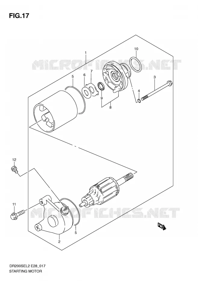 STARTMOTOR Suzuki MOTO 200 DR 2012  DR200SEL2(E28)
