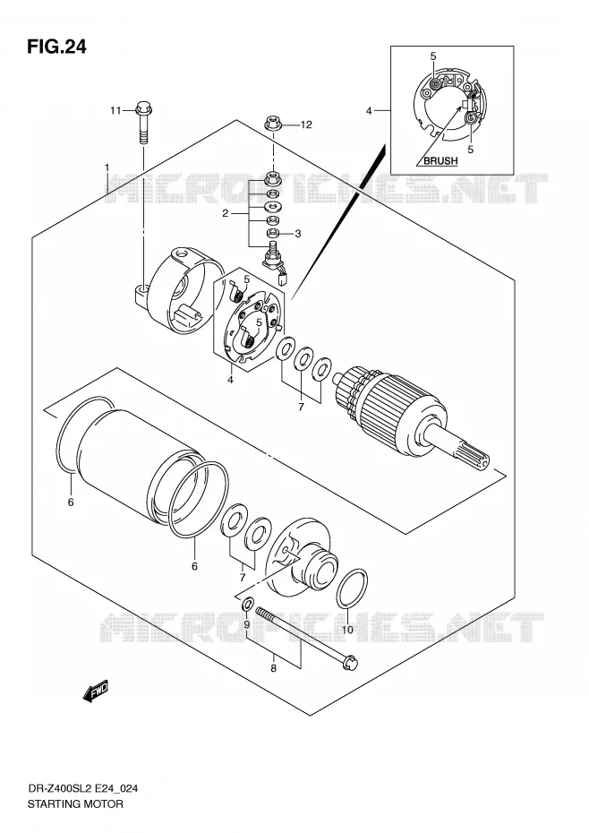 STARTMOTOR Suzuki MOTO 400 DR-Z 2012  DR-Z400SL2(E24)