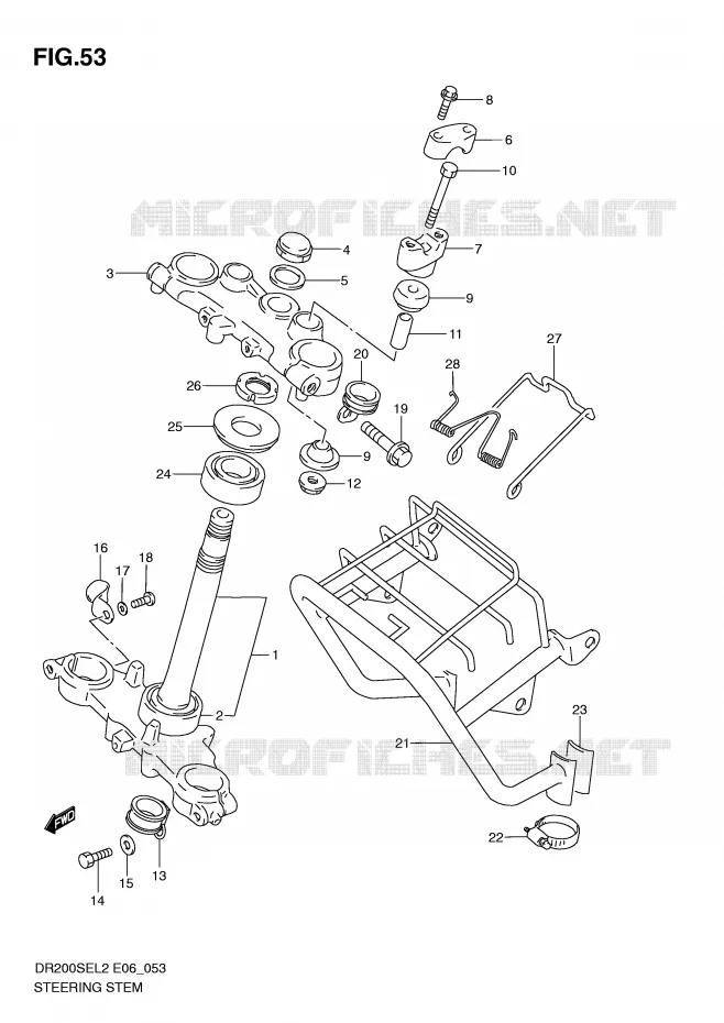 STUURKOLOM (DR200SEL2 E06) Suzuki MOTO 200 DR 2012  DR200SEL2(E06)