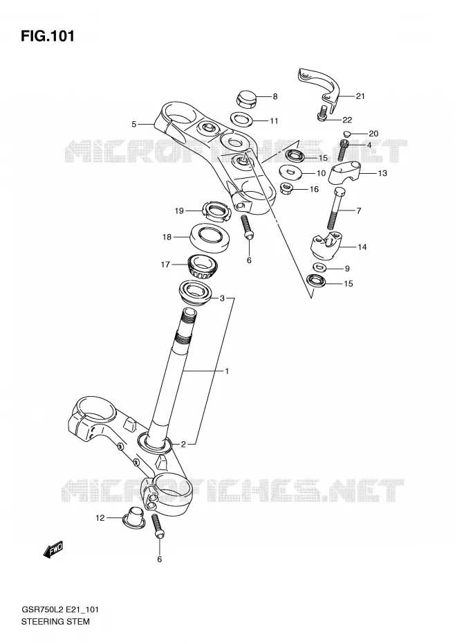 STUURKOLOM Suzuki MOTO 750 GSR 2012  GSR750UEL2(E21)