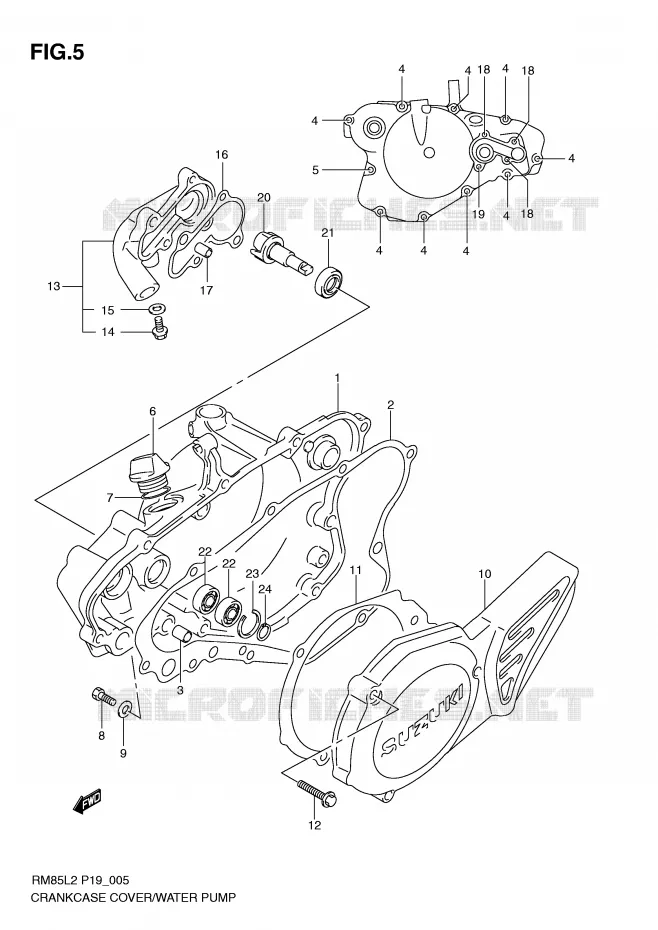 WATER POMPHUIS Suzuki MOTO 85 RM 2012  RM85LL2(P19)