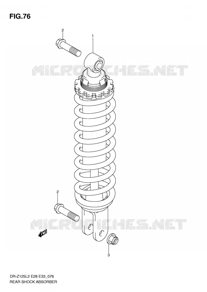 ACHTER SCHOKDEMPER (DR-Z125LL2 E28) Suzuki MOTO 125 DR-Z 2012  DR-Z125L2(E28)