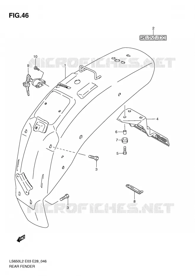 ACHTERSPATBORD Suzuki MOTO 650 BOULEVARD 2012  LS650L2(E03)