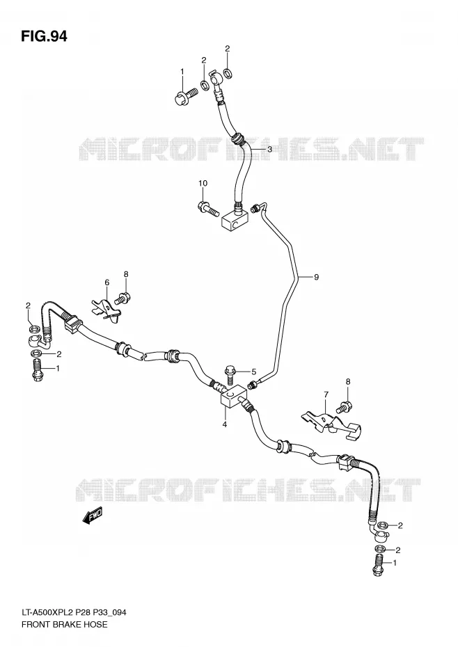 FRONT REMSLANG Suzuki QUAD 500 KINGQUAD 2012  LT-A500XPL2(P28)